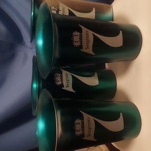 Seagram's 7 Green Anodized Alluminum Bombay 101 India Cups